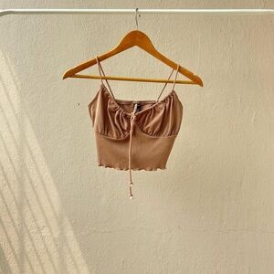 SHEIN Brown Ruched Tank Top